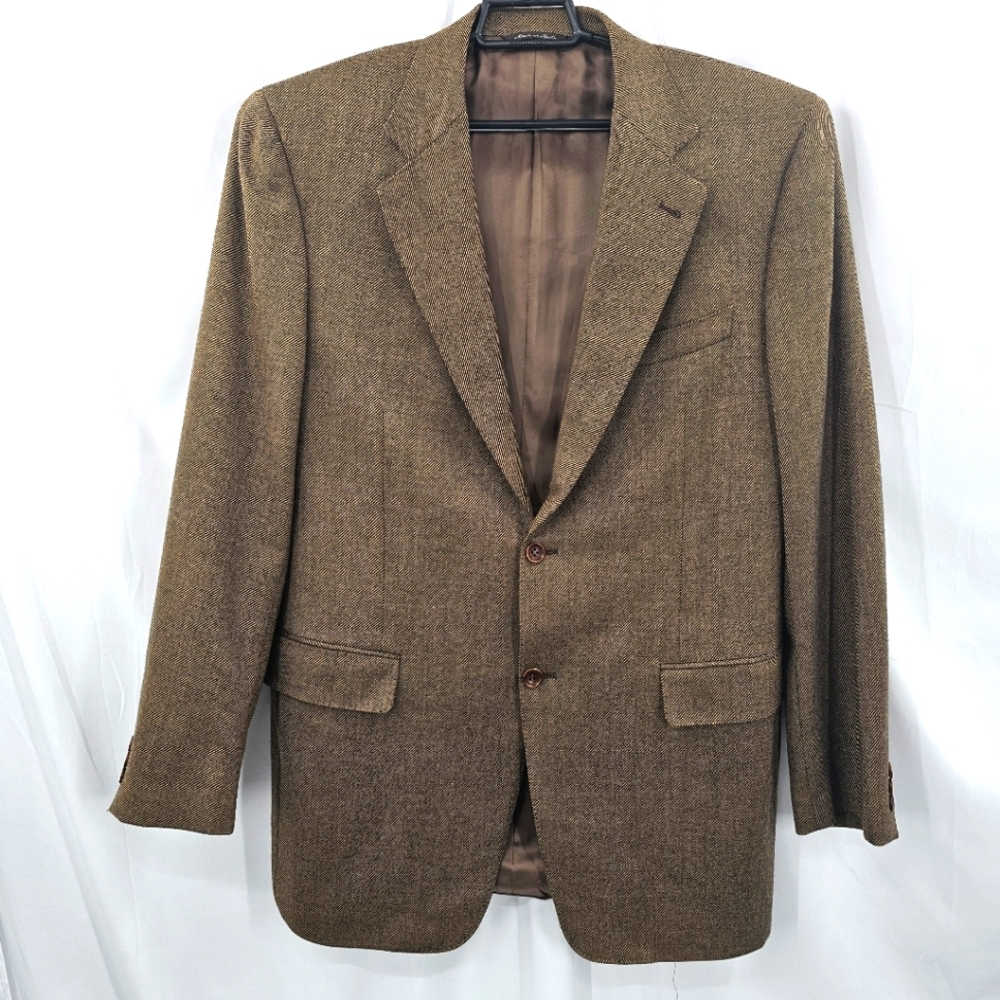 Canali Proposta Blazer Men’s US 42L Wool Sport Jacket Herringbone Made in Italy.